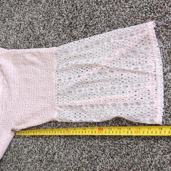 Torrid Women's Off-Shoulder Lace Babydoll Top Pink Stretchy Size 5X - Picture 10 of 11